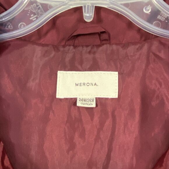Target Merona Vest Jacket Womens 24W/26W Maroon Full Zip Front Zippered Pockets - Picture 13 of 14